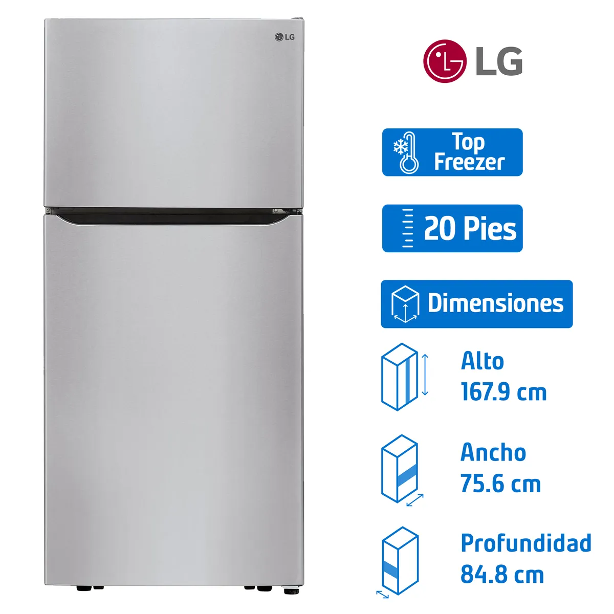Refrigerador Top Freezer 20 Pies, marca Lg - Foto Principal