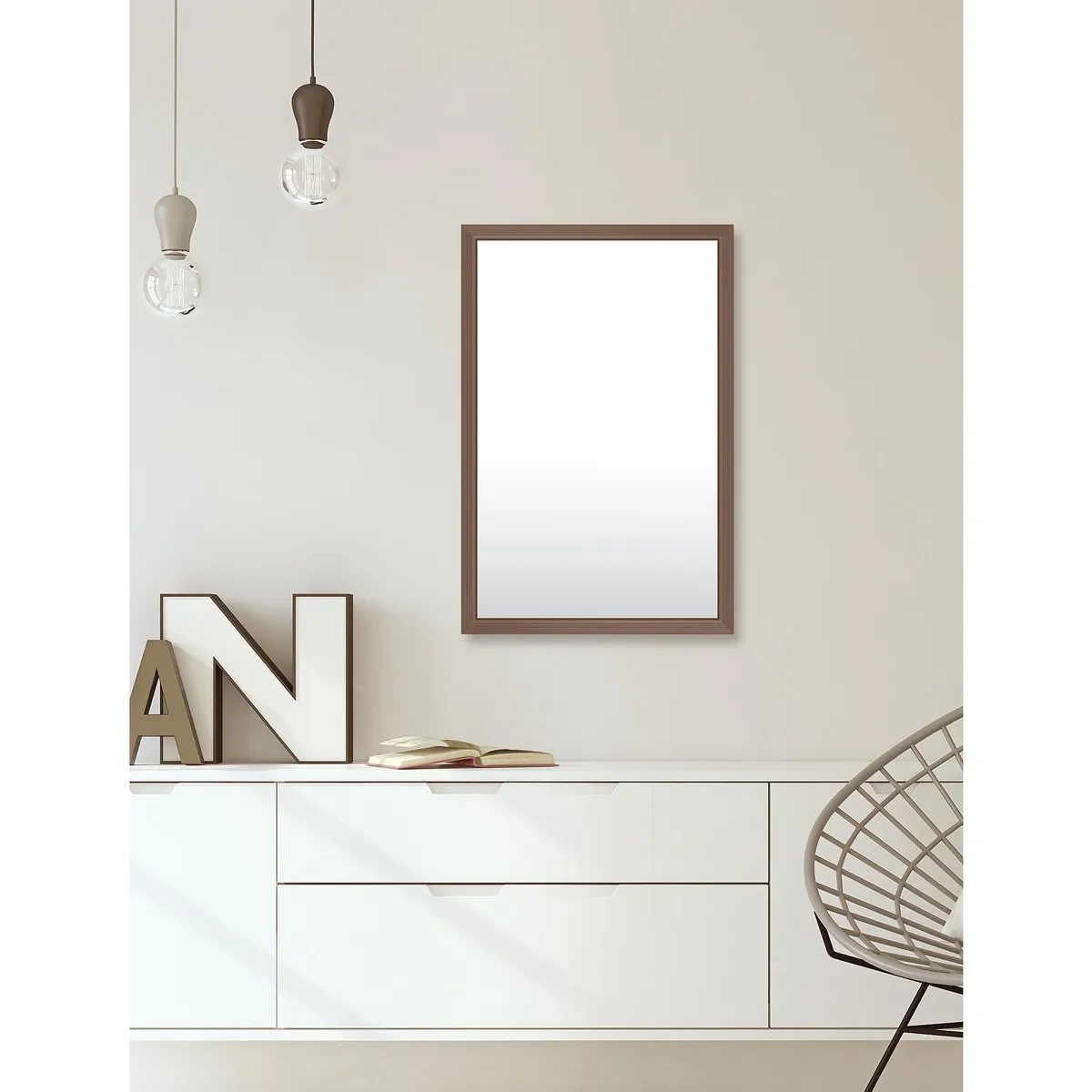 Live Deco - Espejo Decorativo Rectangular M039 de 39 x 59 cm Café