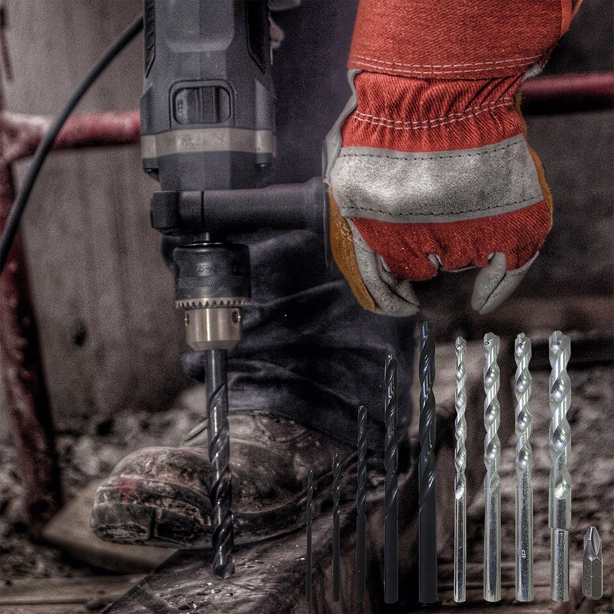 Triumph - Juego de Brocas Mixto Diferentes Medidas de Broca para Metal y Concreto