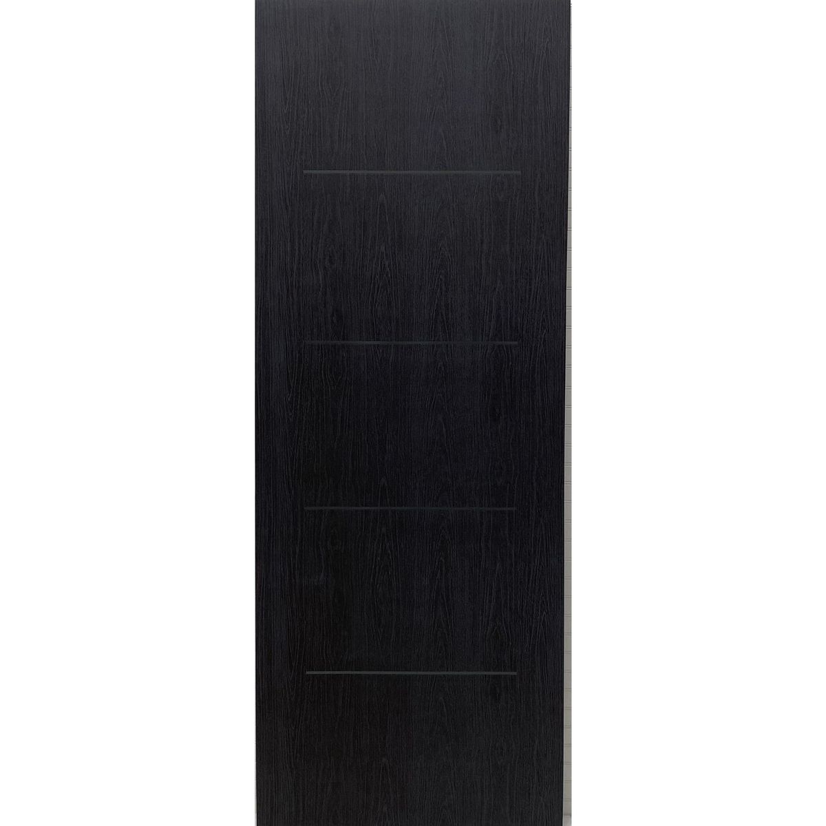 Multimarca - Puerta Tambor MDF Nápoles Gris Obsidiana 4 Líneas Intermedias 70 x 213 cm