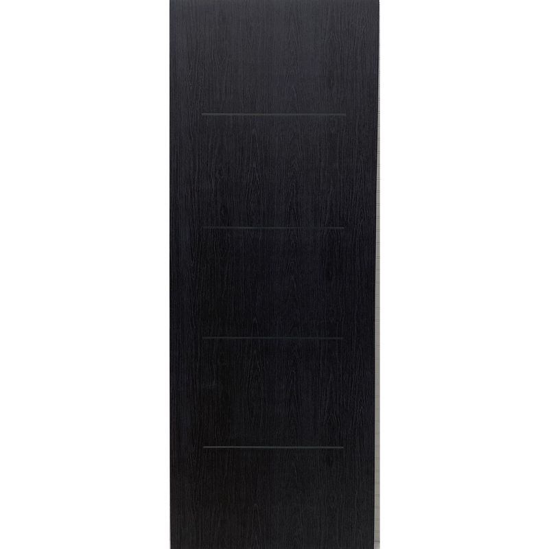Multimarca - Puerta Tambor MDF Nápoles Gris Obsidiana 4 Líneas Intermedias