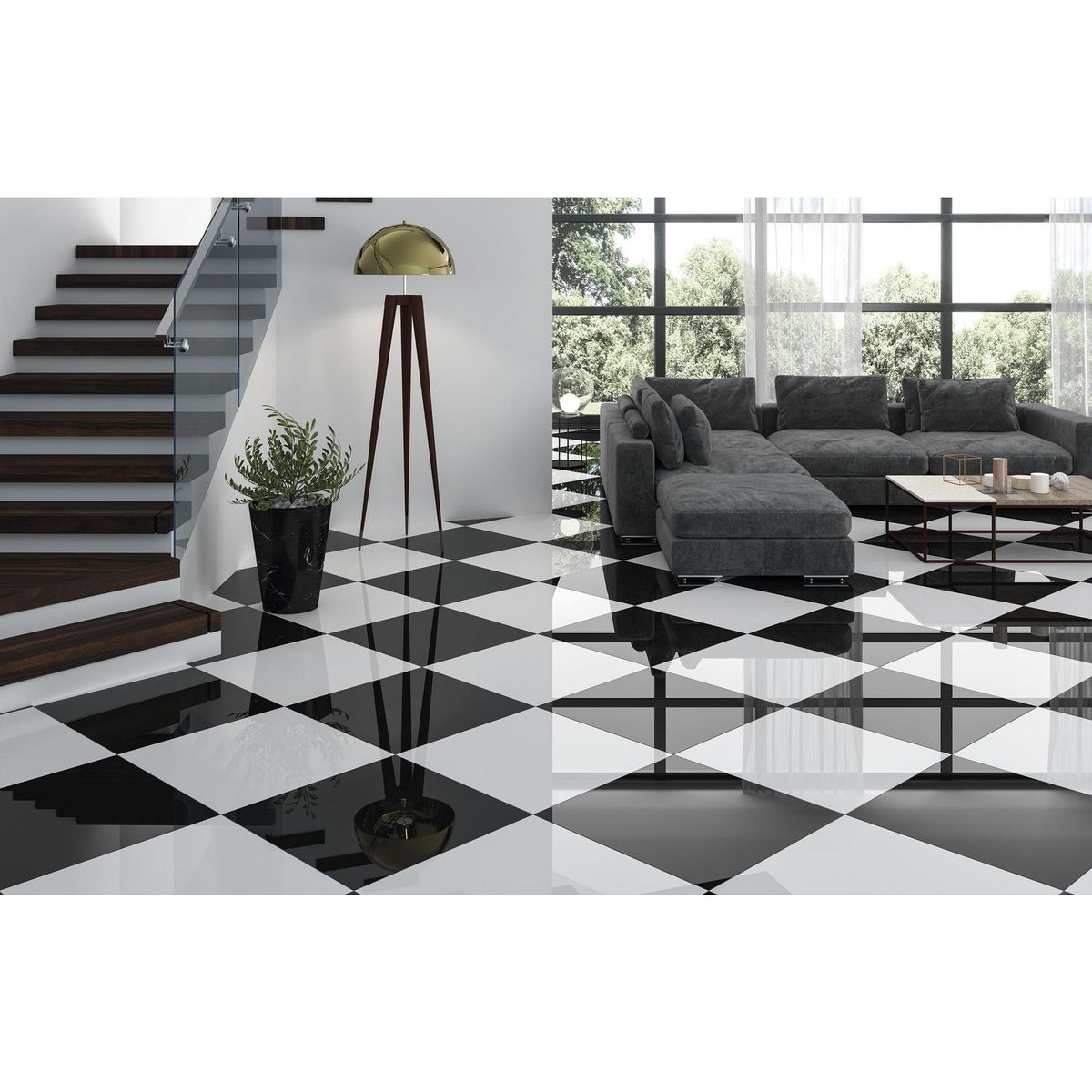 Porcelanite - Piso Cerámico 60x60 spazio blanco 1.44