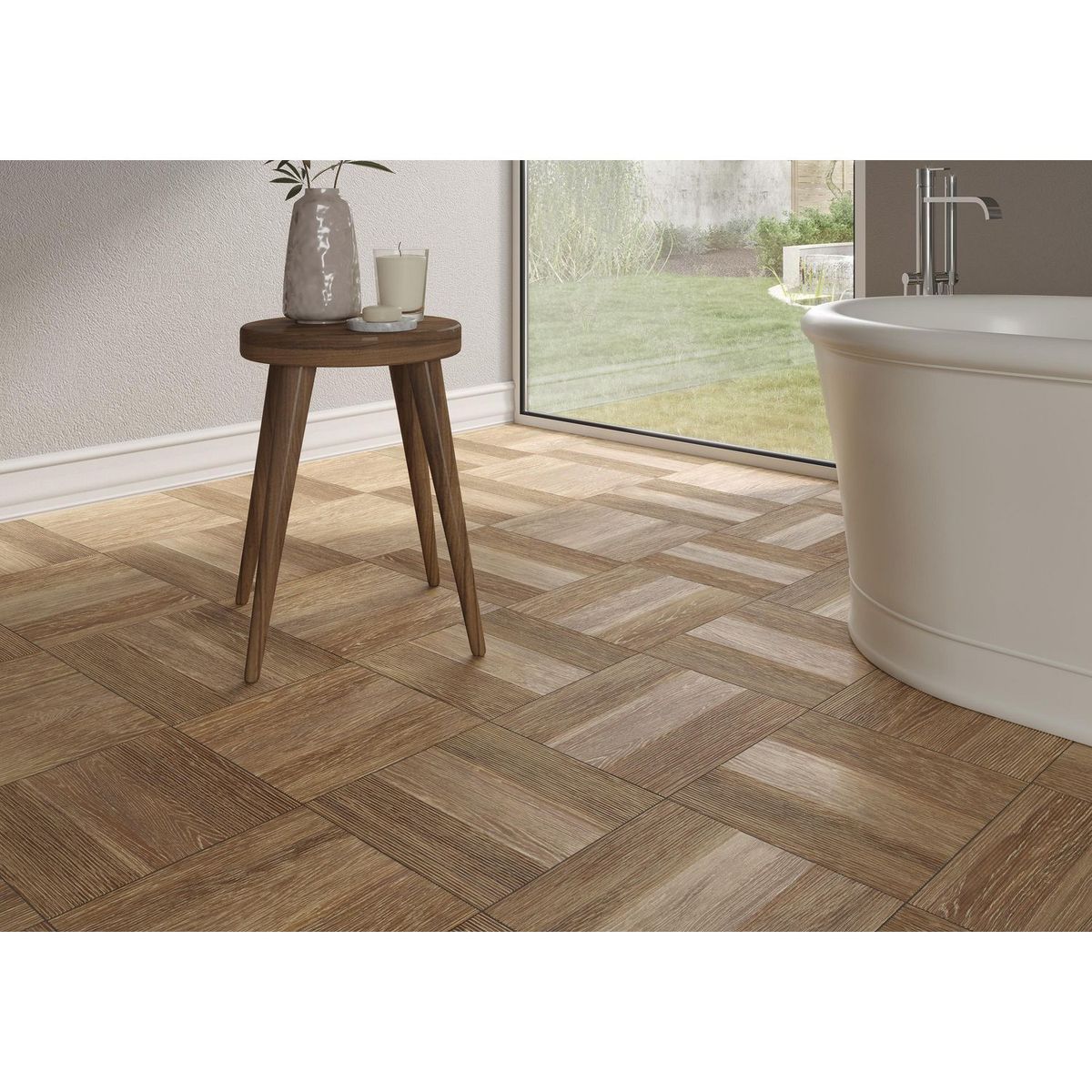 Piso Cerámico 33x33 madera café, marca Porcelanite - Foto 2