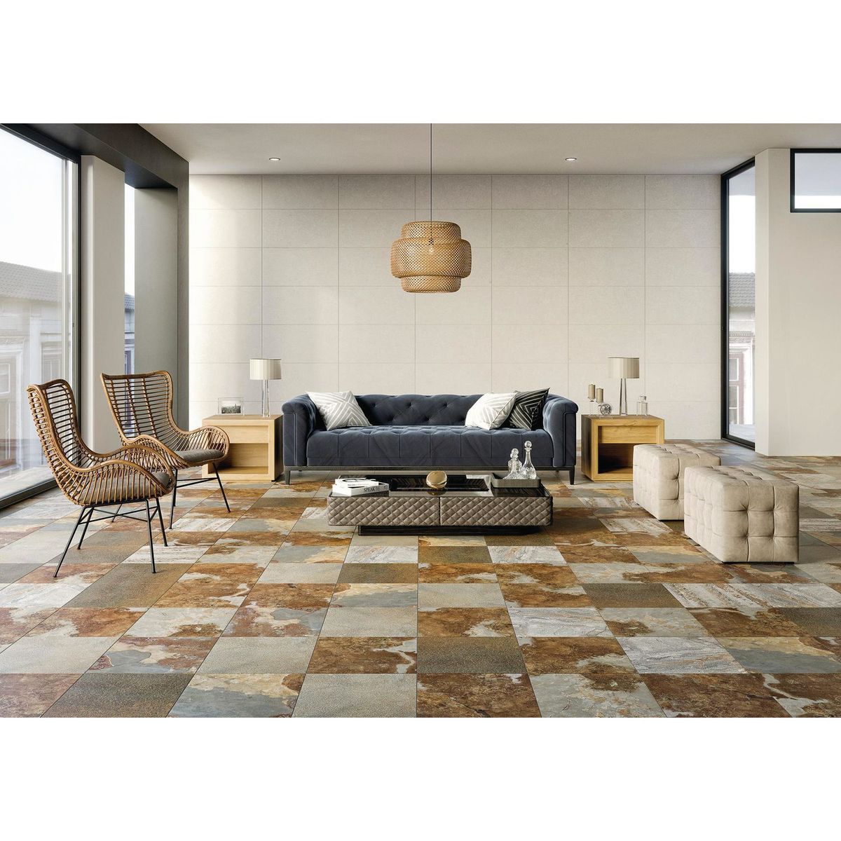 Piso Cerámico 44x44 cabana multicolor 1.92, marca Porcelanite - Foto 2