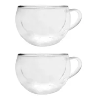 Set 2 tazas de vidrio doble pared 200 ml