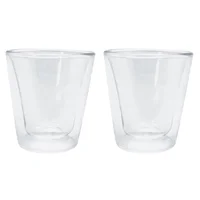Set 2 vasos de vidrio doble pared 100 ml