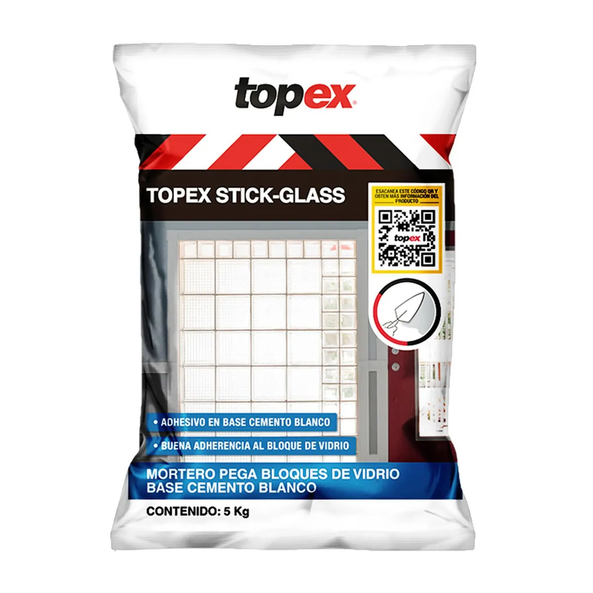 Topex - Mortero pega bloques de vidrio Topex stick-glass 5 kg