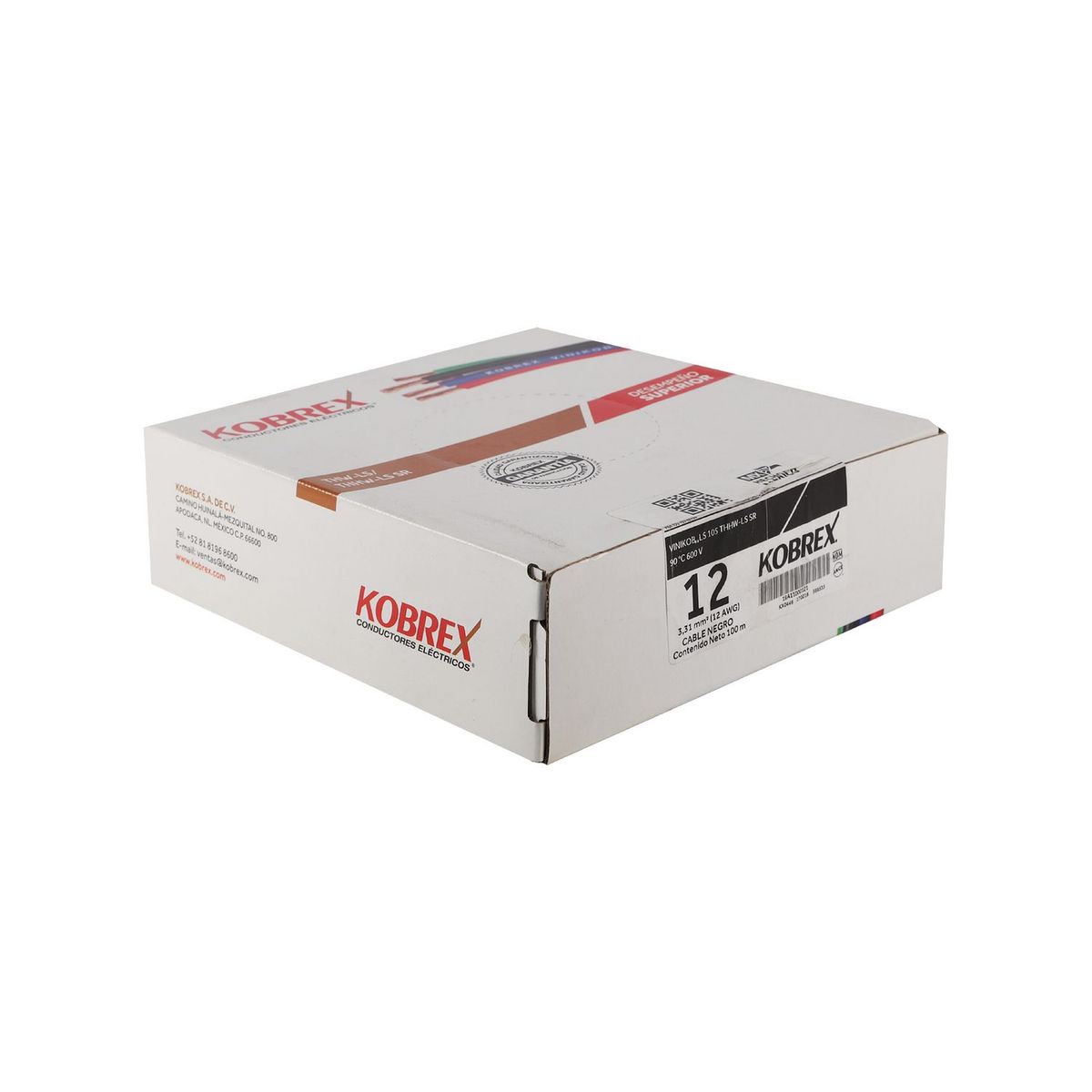 Kobrex - Cable Thhw-ls Calibre 12 Negro 100 Metros Kobrex