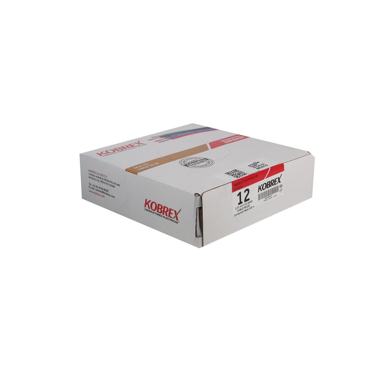 Kobrex - Cable thhw-ls rojo #12 100m kobrex