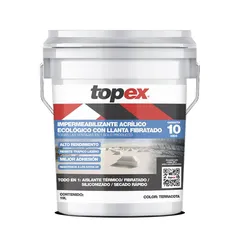 Impermeabilizante Acrílico ecologico Topex - 10 Años de 19 litros - Terracota