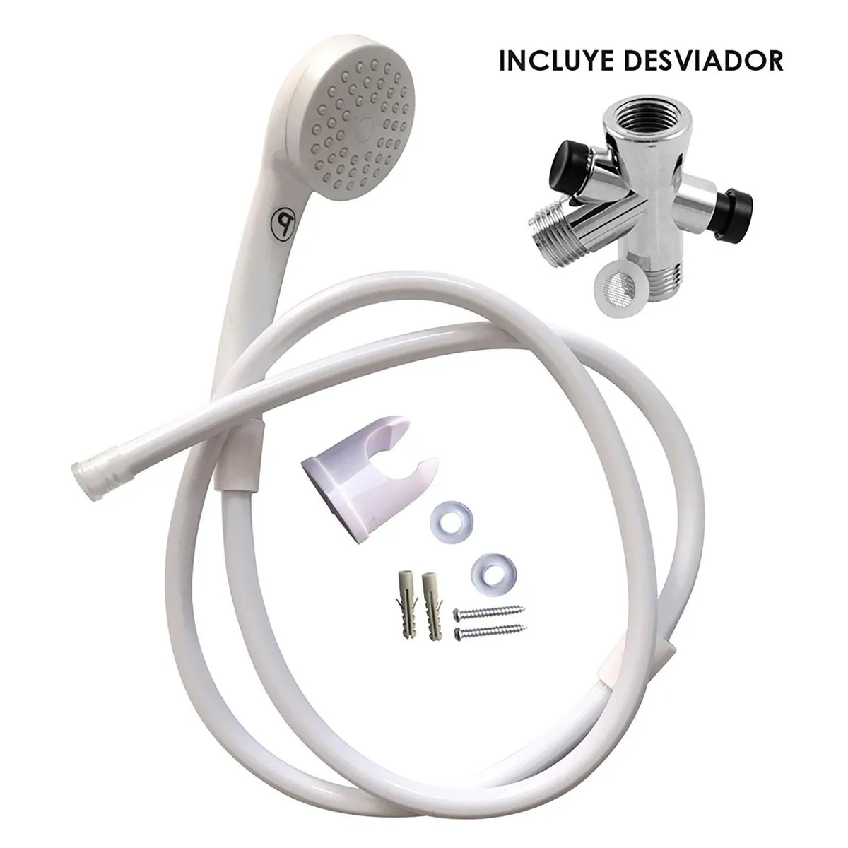 Orestia - Regadera Teléfono Blanca Con Desviador