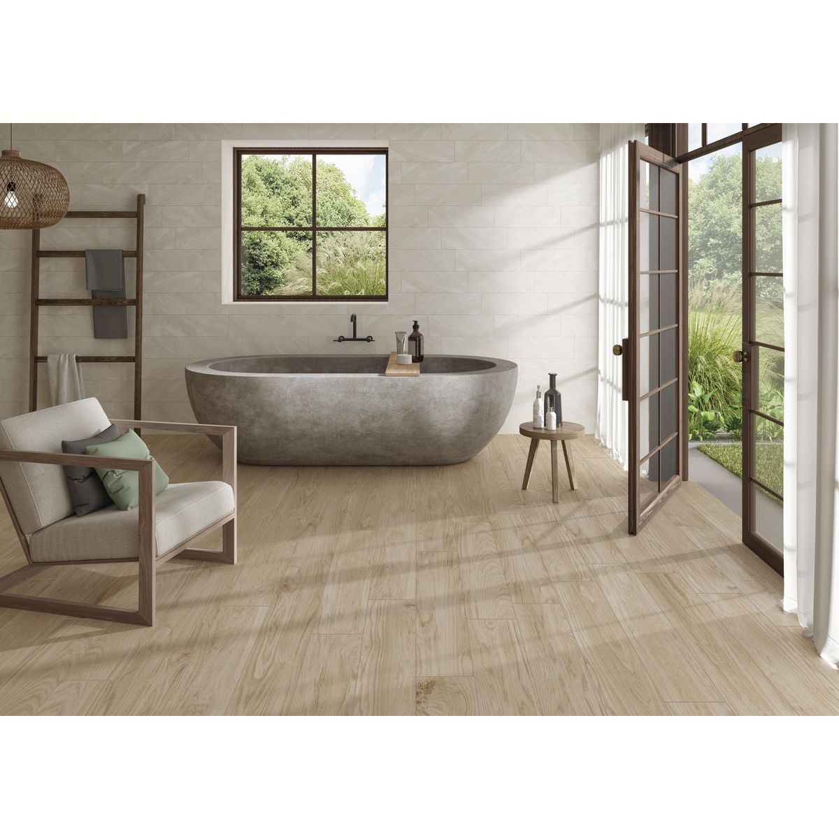 Porcelanite - Piso Cerámico 20x120 café 1.44 m2