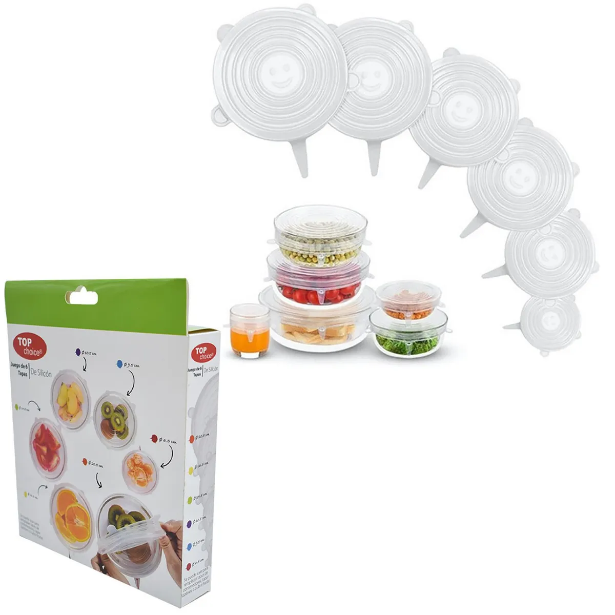Top Choice - Juego de 6 tapas de silicón