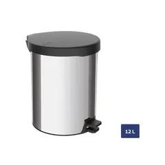 Bote de Basura Acero Inoxidable con Pedal de 12L Plata