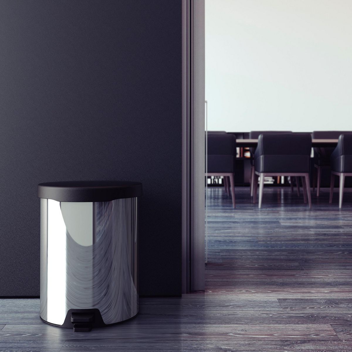 Tramontina - Bote de Basura Acero Inoxidable con Pedal de 12L Plata