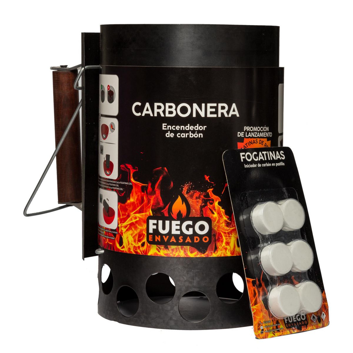 Fuego Envasado - Encendedor de Carbón con fogatina