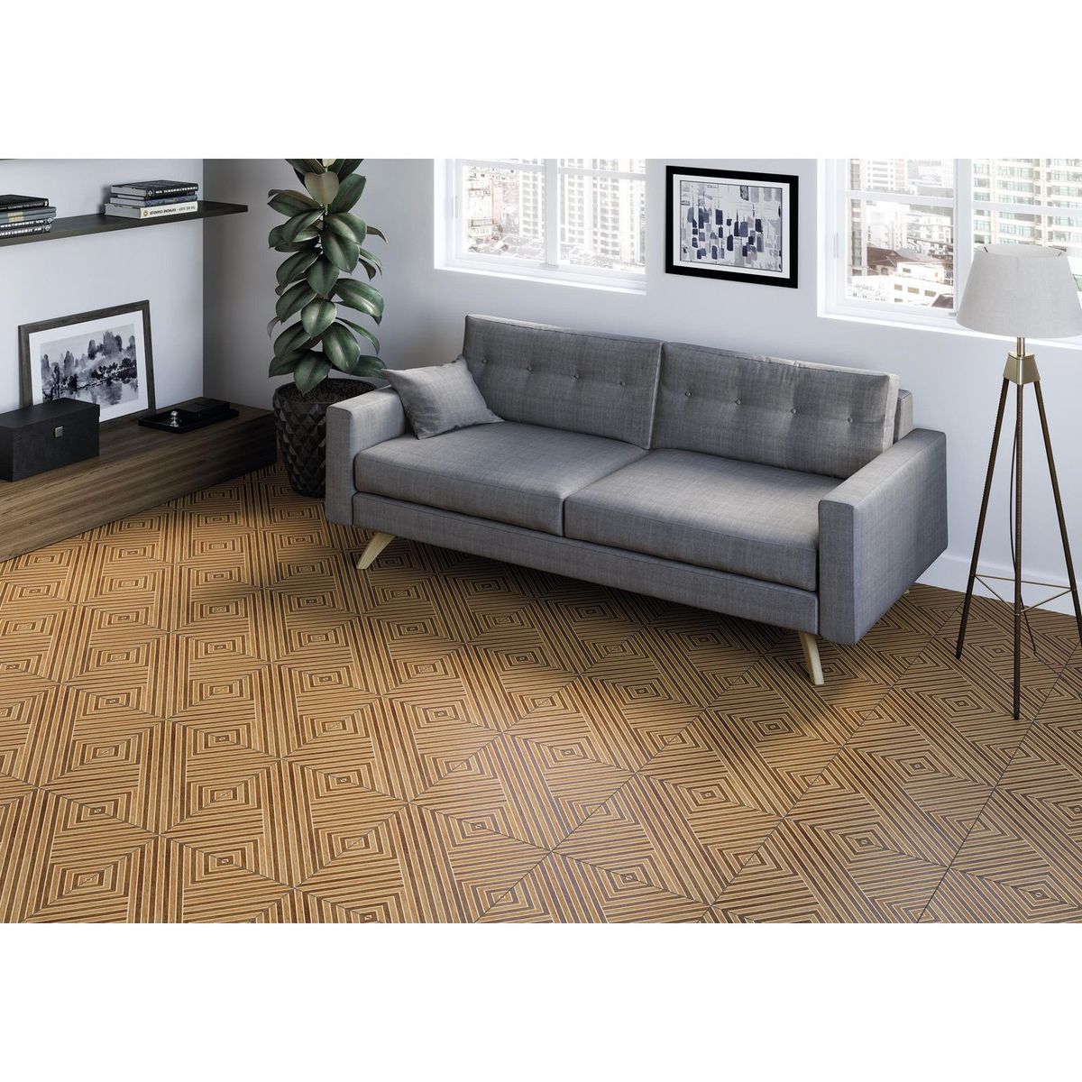 Piso Cerámico 44x44 amberwood cafe 1.92, marca Porcelanite - Foto 2