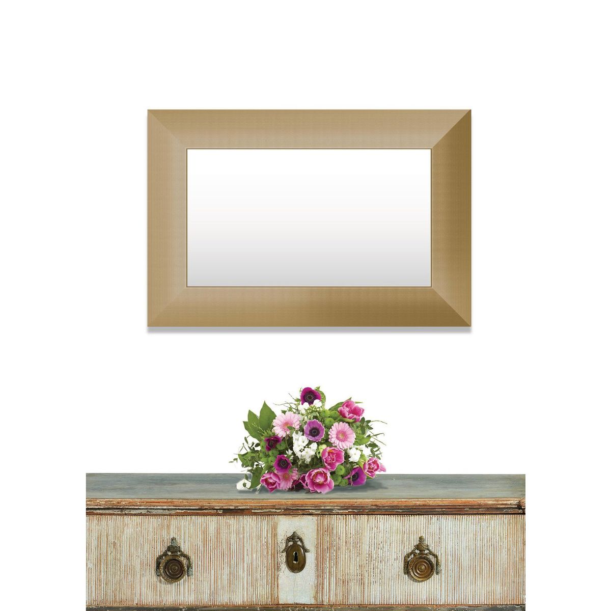 Live Deco - Espejo Decorativo Rectangular M405 de 38 x 57 cm Dorado