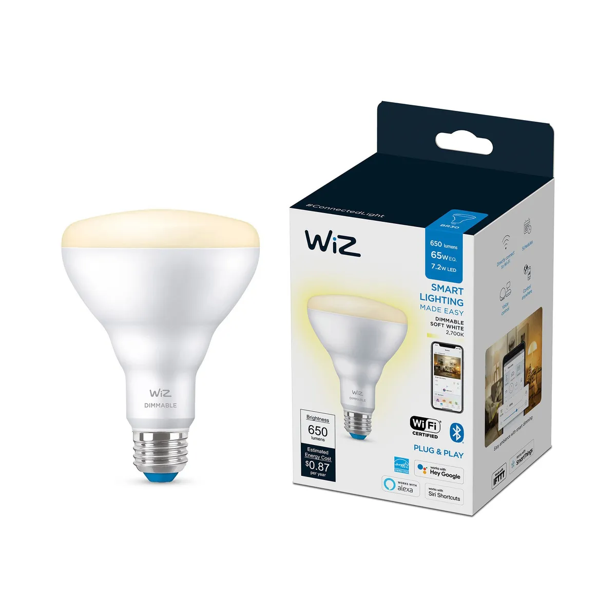 Foco Inteligente Wiz BR30 de luz cálida de 7.2W, marca Wiz - Foto Principal