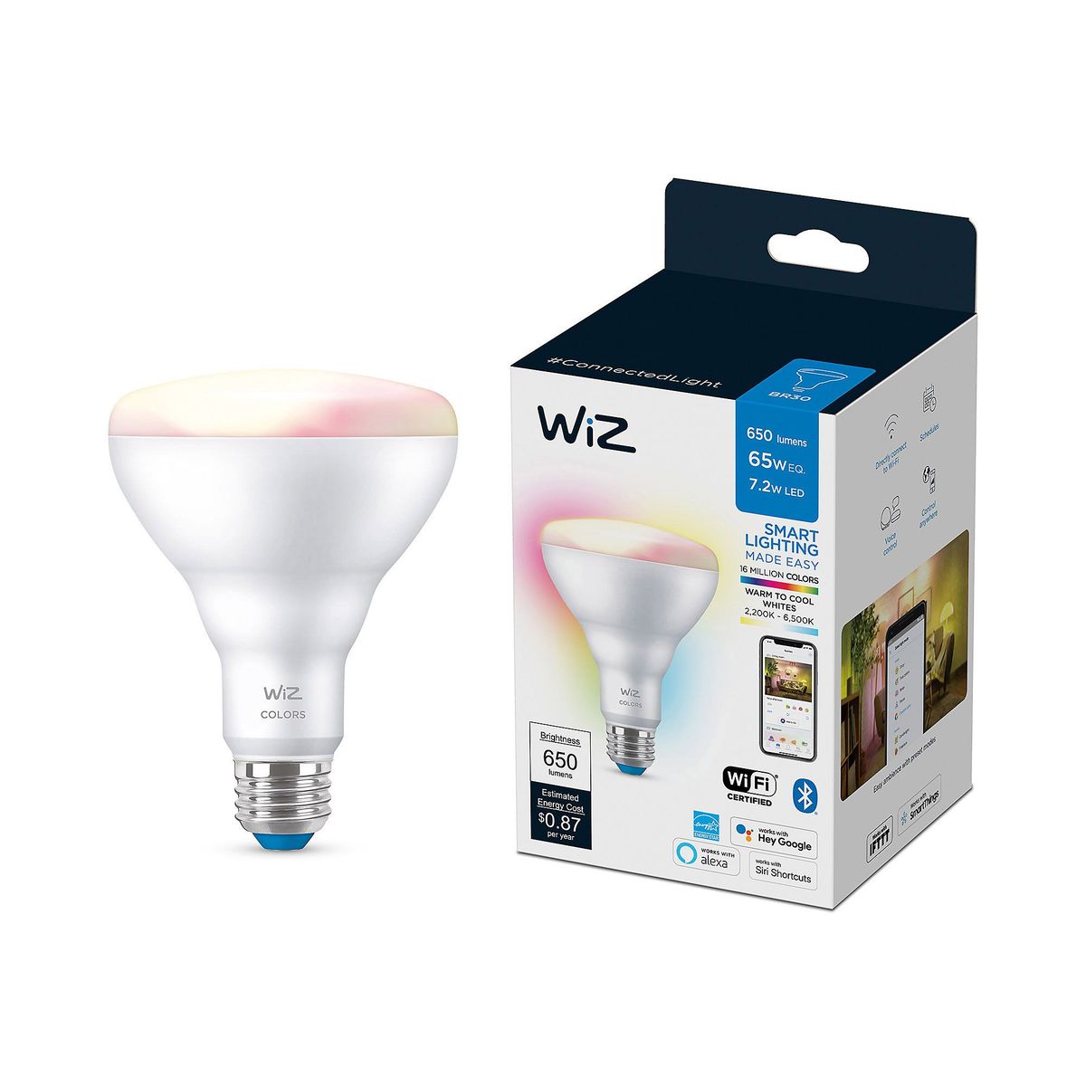 Foco Inteligente LED Wiz BR30 de luz multicolor, marca Wiz - Foto Principal
