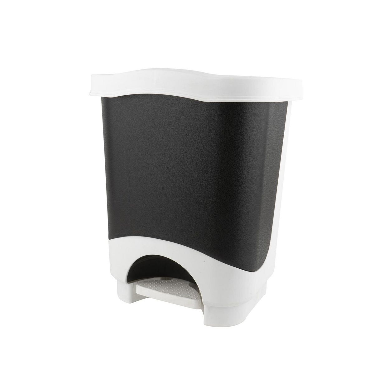 Cubasa - Bote de Basura Plástico con Pedal de 8L Blanco/ Negro