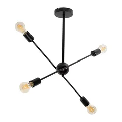 Lámpara de Techo Negro 4 Luces E27