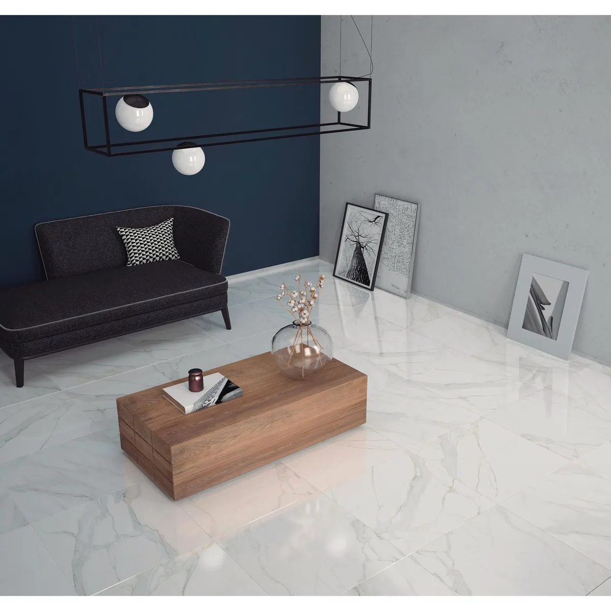 Tendenzza - Piso Porcelanato 60x60 Carrara Grig