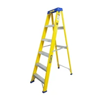 Escalera de tijera fibra de vidrio de 5 peldaños 1.8 m hasta 102 kg