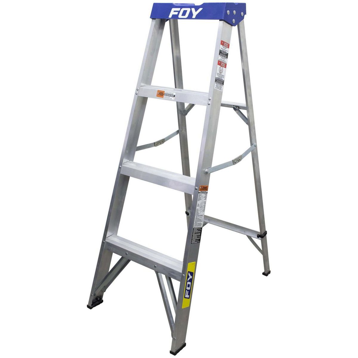 Foy - Escalera de tijera de Aluminio de 3 peldaños 1.2 m hasta 90 kg