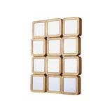 Espejo Decorativo Rectangular a Cuadros de 46 x 62 cm Dorado