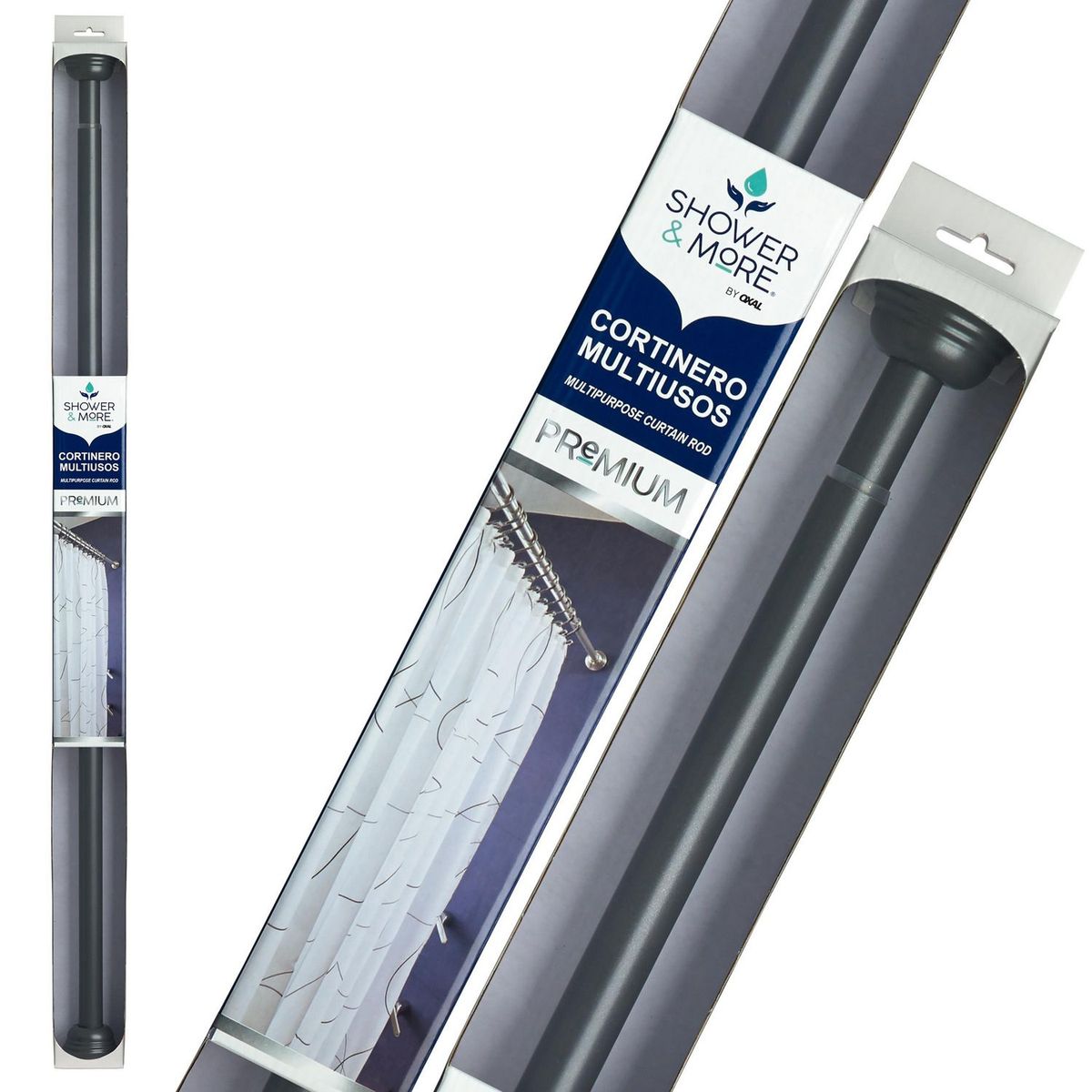 Oxal - Cortinero premium gris europa 105 x183