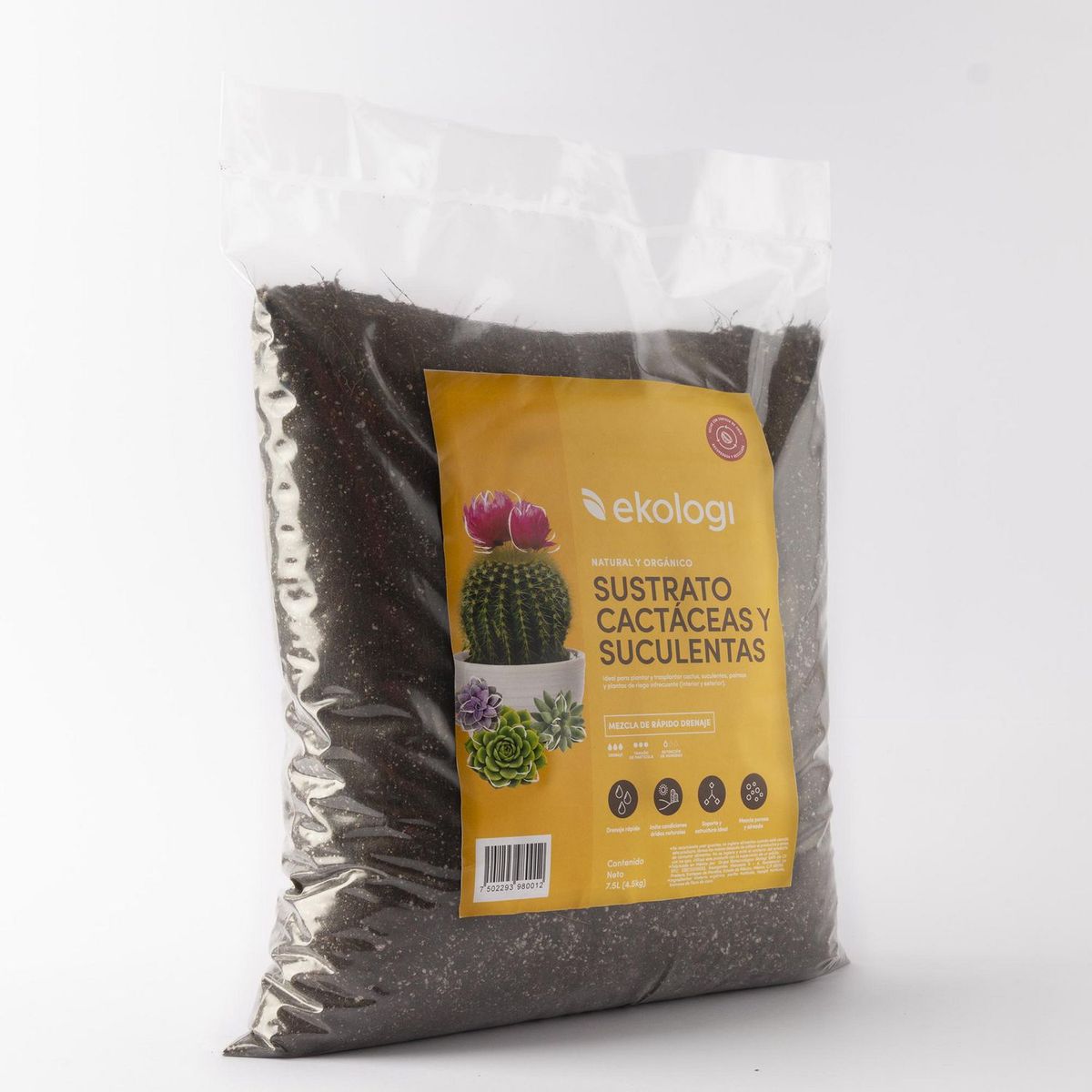 Sustrato Cactus y Suculentas 7.5 L, marca Ekologi - Foto 2