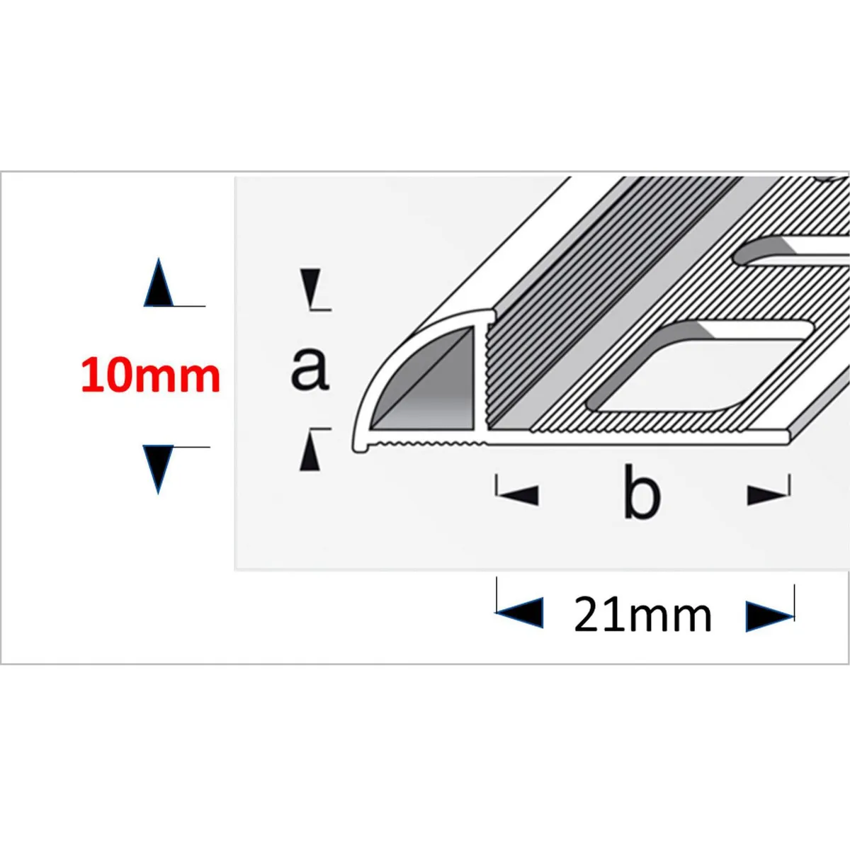 Alfer - Perfil "P" 10x19mm pvc gris