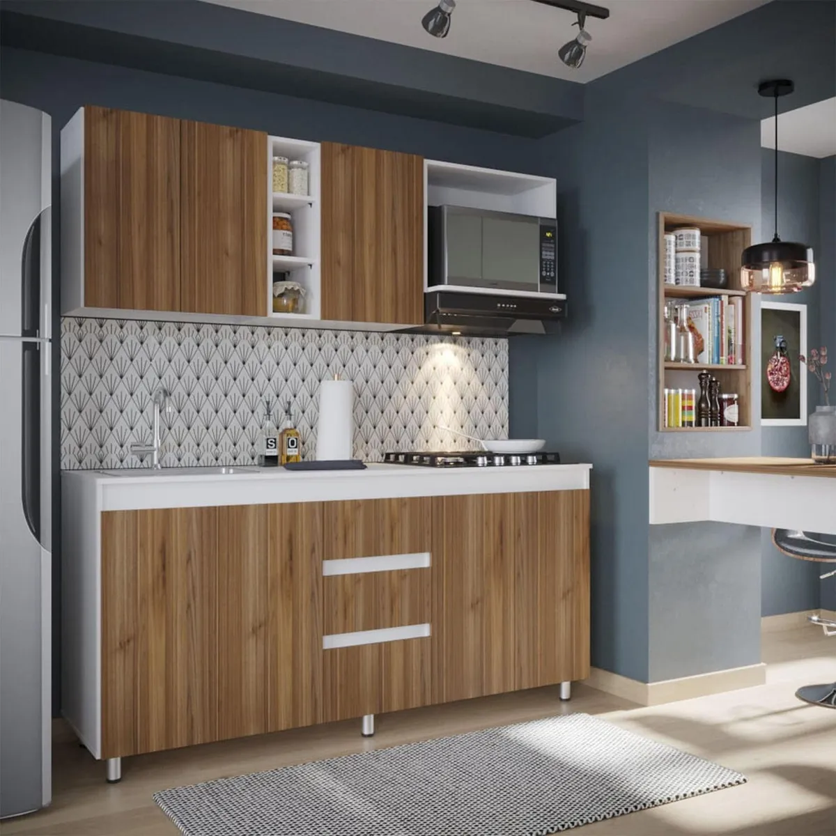 Maderkit - Cocina integral Arkala 1.8 metros Gales blanco