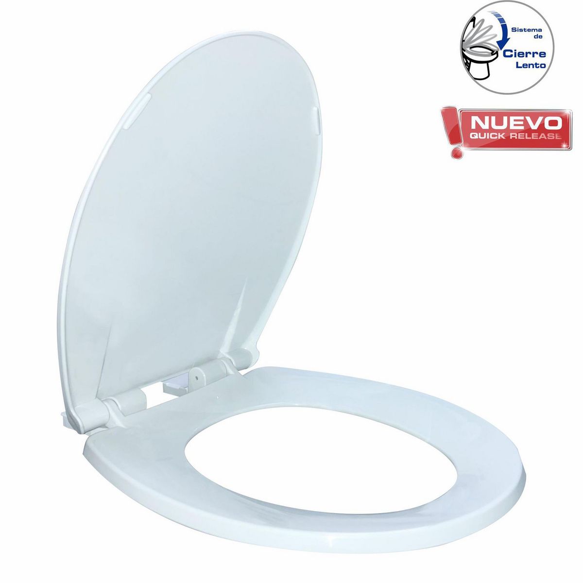 Sensi Dacqua Basic - Asiento Baño Redondo Cerrado Slow Quickrelease