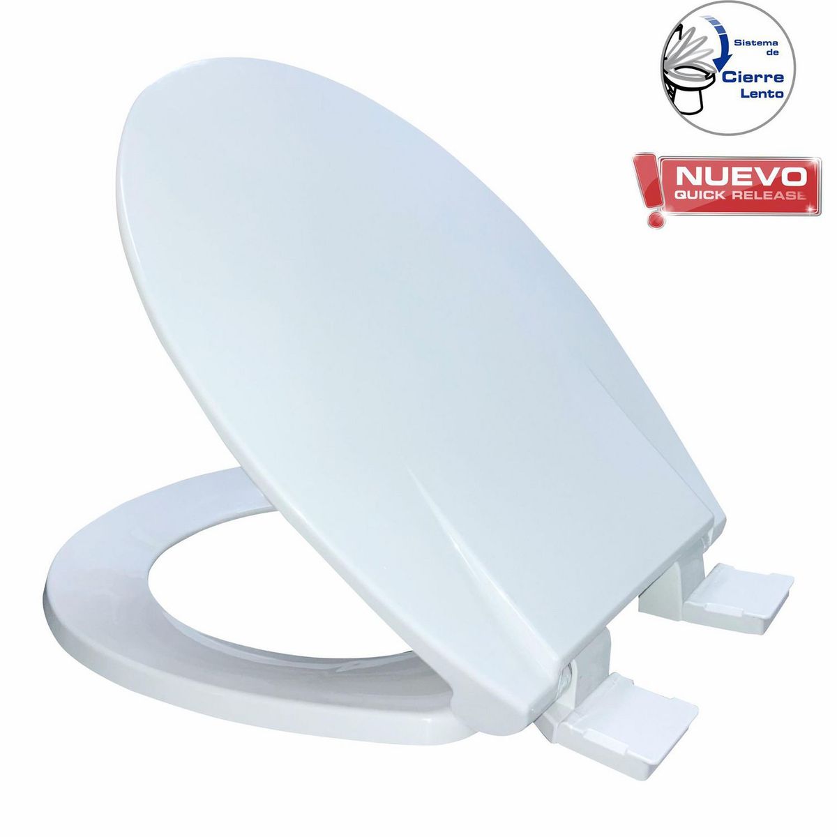 Sensi Dacqua Basic - Asiento Baño Redondo Cerrado Slow Quickrelease