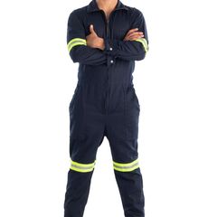 Overol 100% Azul con Reflejante Talla Chico CH