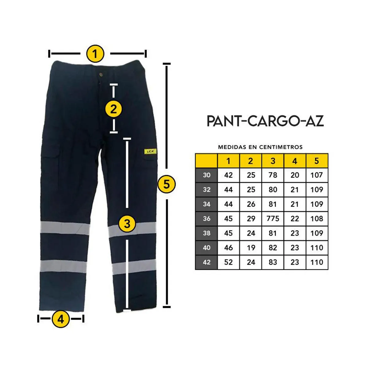 Lica - Pantalón Tipo Cargo Azul Talla 36