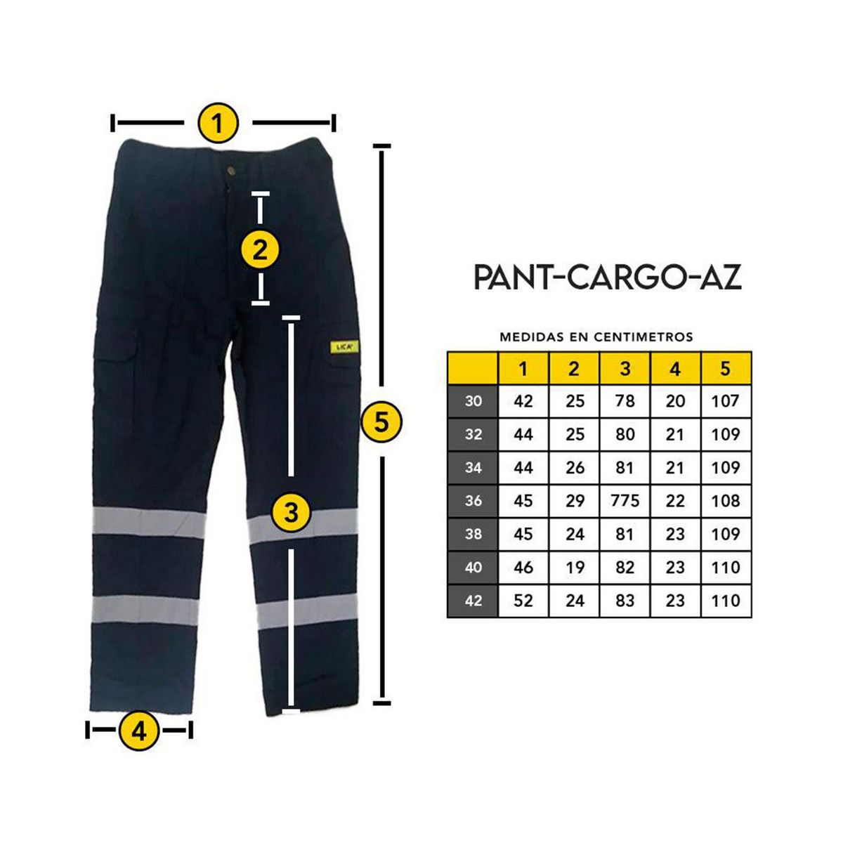 Lica - Pantalón Tipo Cargo Azul Talla 32