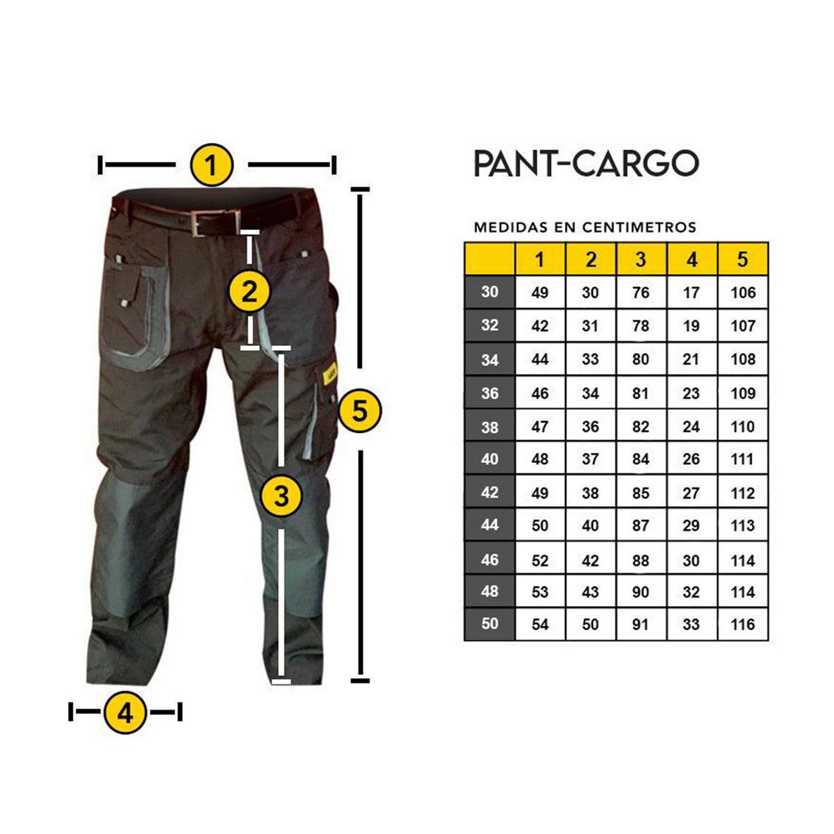 Lica - Pantalón Cargo Negro Talla 36