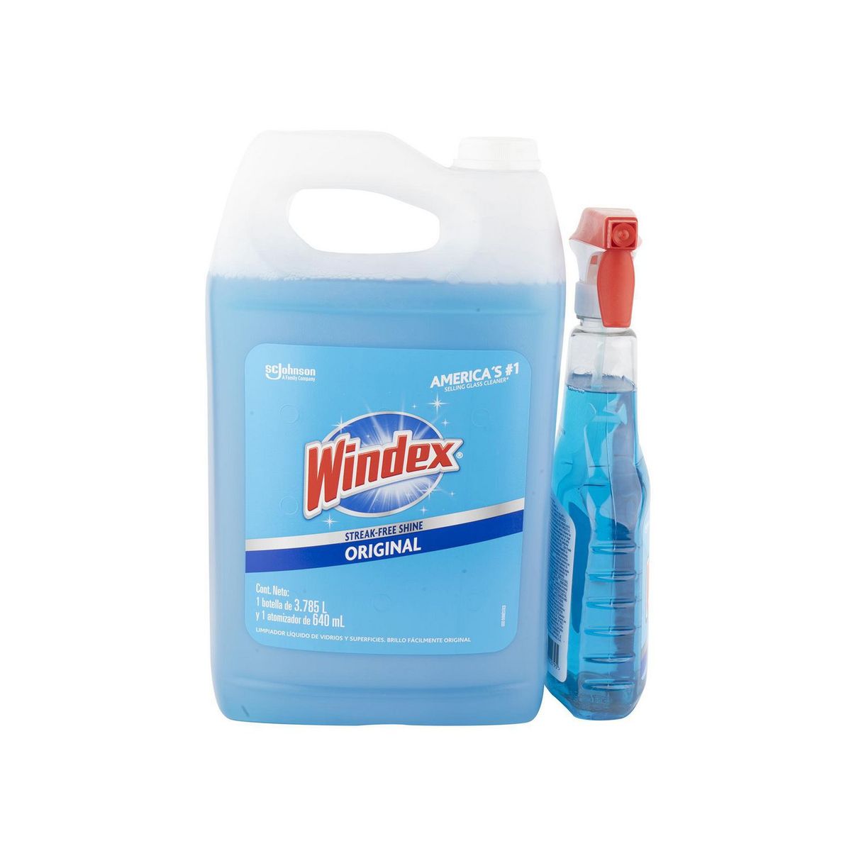 Pack limpiador de vidrios bidon y atomizador, marca Windex - Foto 2