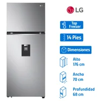 Refrigerador Lg 14 pies3 Top Freezer Gris Vt40Wp.Apzfmxm