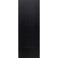 Puerta Tambor MDF Nápoles Gris Obsidiana 4 Líneas Intermedias 75 x 213 cm