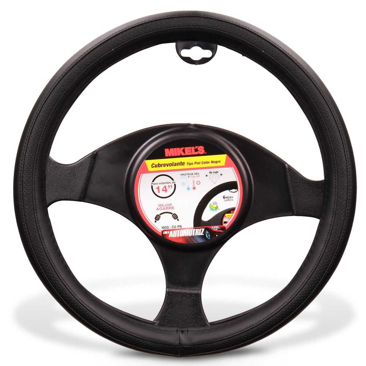 Cubre Volante Tipo Piel Negro, marca Mikels - Foto Principal