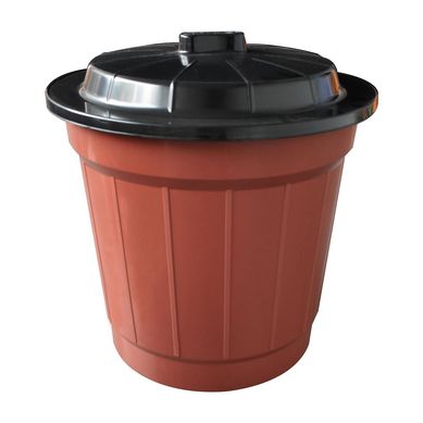 Bote de Basura Pl�stico con Tapa de 50L Rojo