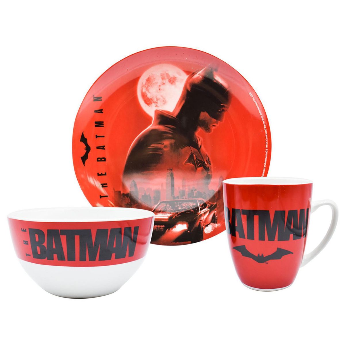 Juego de vajilla de porcelana Batman 12 piezas, marca Fun Kids - Foto 2