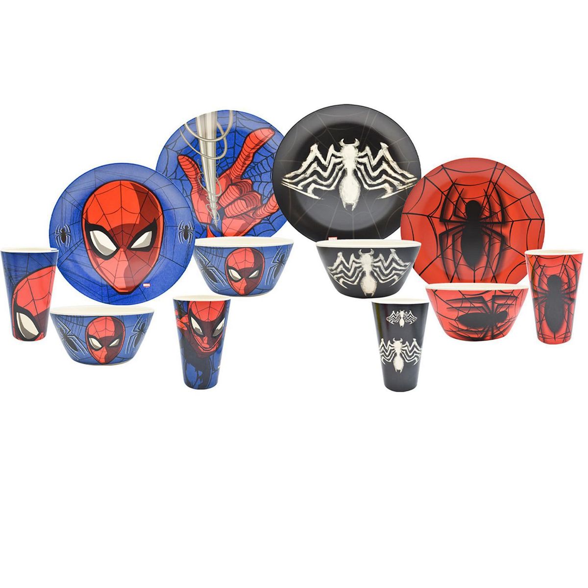 Juego de vajilla de bambú Spiderman 12 piezas, marca Fun Kids - Foto Principal