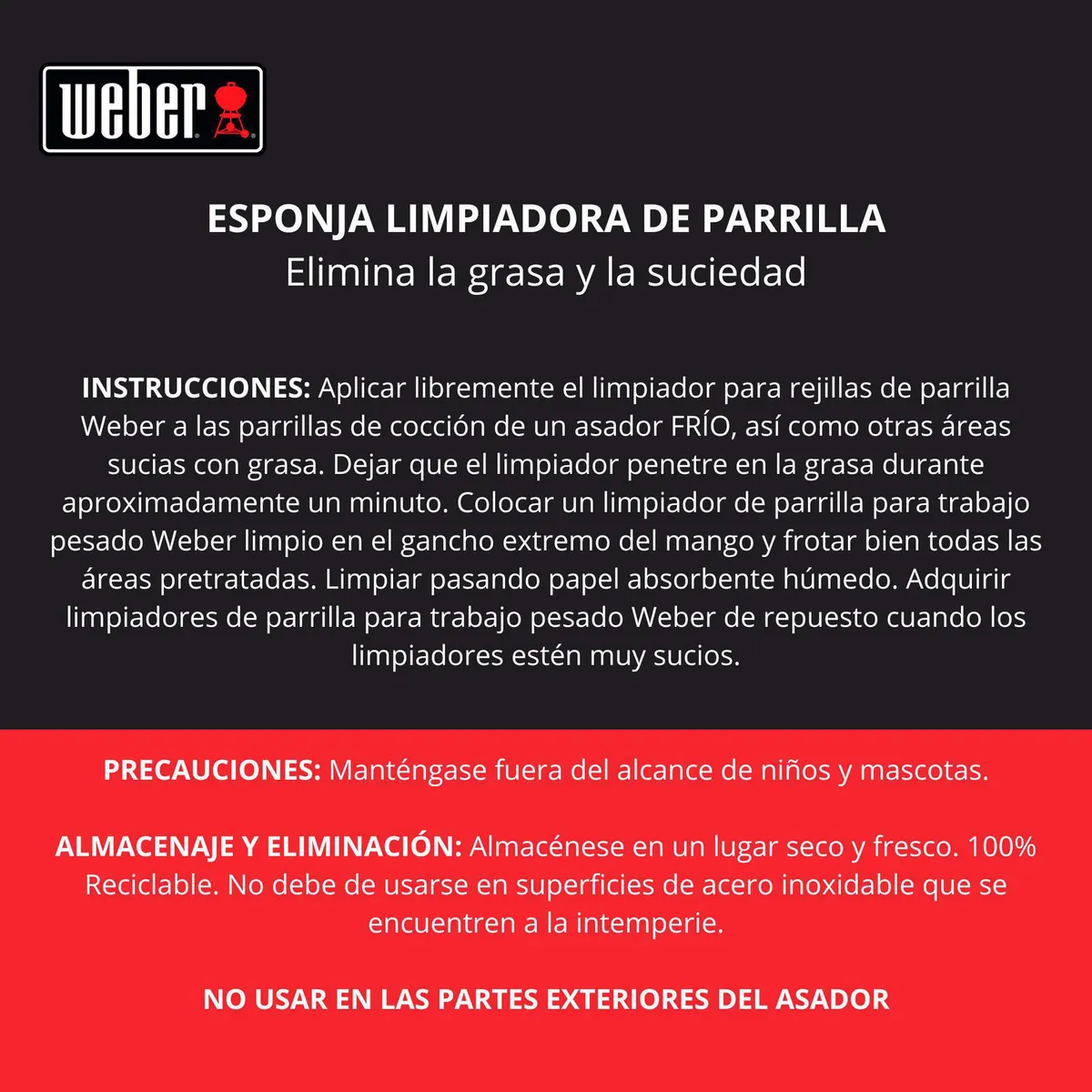 Weber Traveler - Fibra Esponja para Parrillas