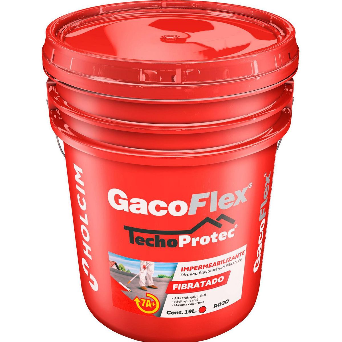 Holcim Gacoflex - Impermeabilizante Fibratado Gacoflex - 7 Años de 19 litros - Rojo