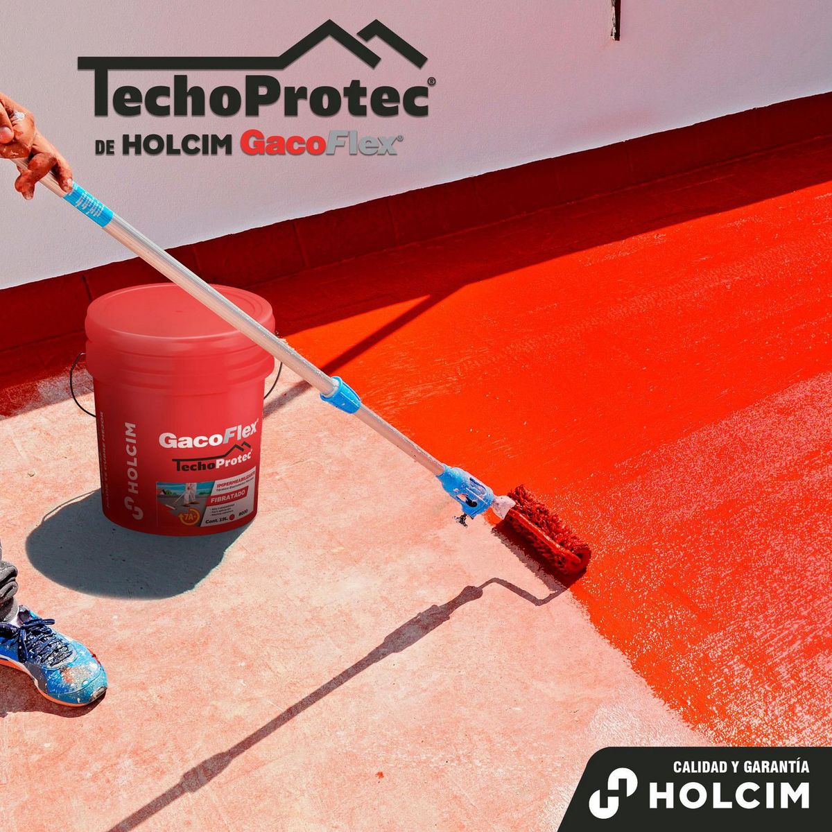 Holcim Gacoflex - Impermeabilizante Fibratado Gacoflex - 7 Años de 19 litros - Rojo